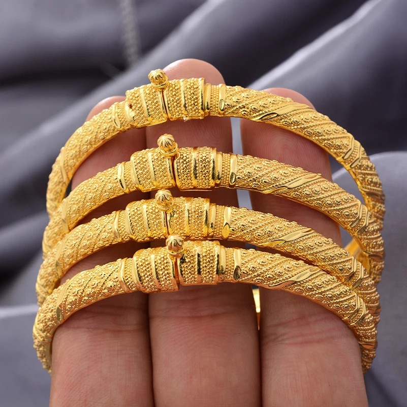 

African Crown Gold Plated Bangles For Women Men Fashion Bracelets Styles Jewelry Women Men Temperament