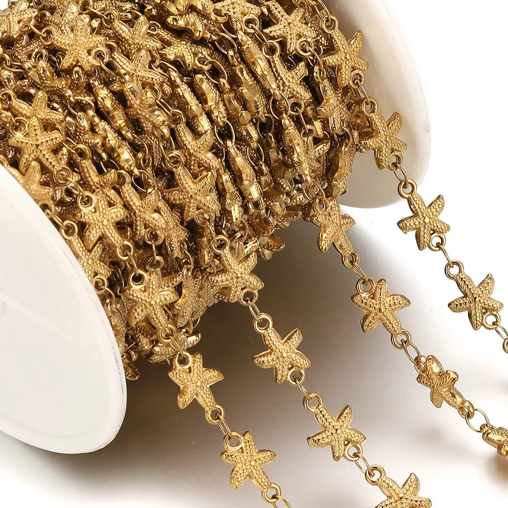Chaînes en acier inoxydable texturé de 1M avec maillons en forme de cœur pour bracelets, chaînes de cheville, composants de fabrication de bijoux DIY, colliers et artisanat
