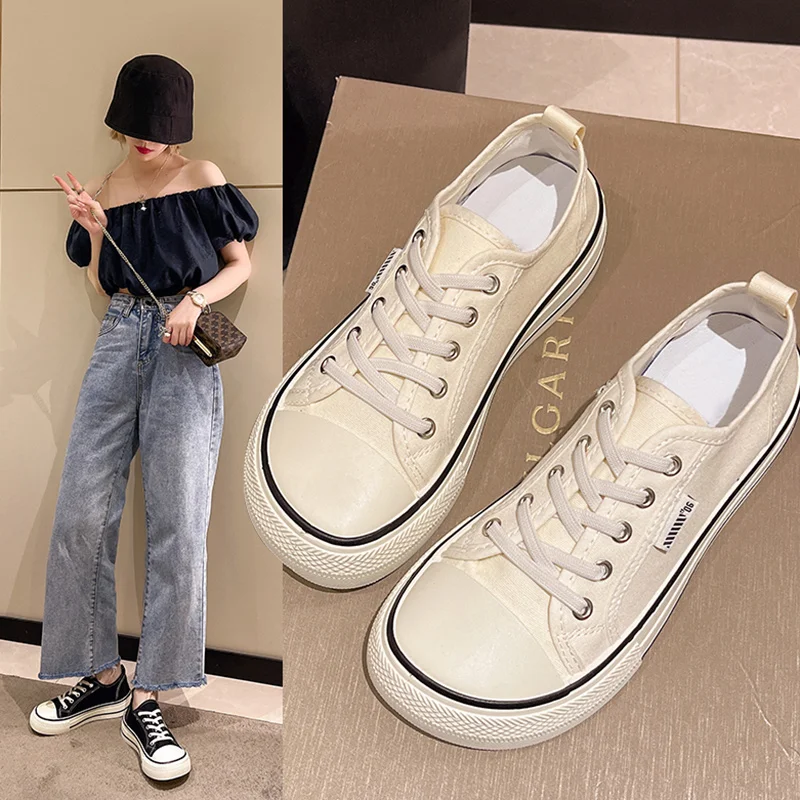 Round Toe Small White Shoes Espadrilles For Women Shallow Mouth Casual Female Sneakers Autumn Wedge Basket 2024 Summer Fall Spor