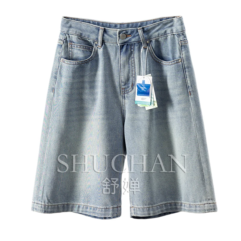 2025 Cool Cotton + Tencel + Hemp Denim Five-point Pants New Women 5Z31 Jeans Summer