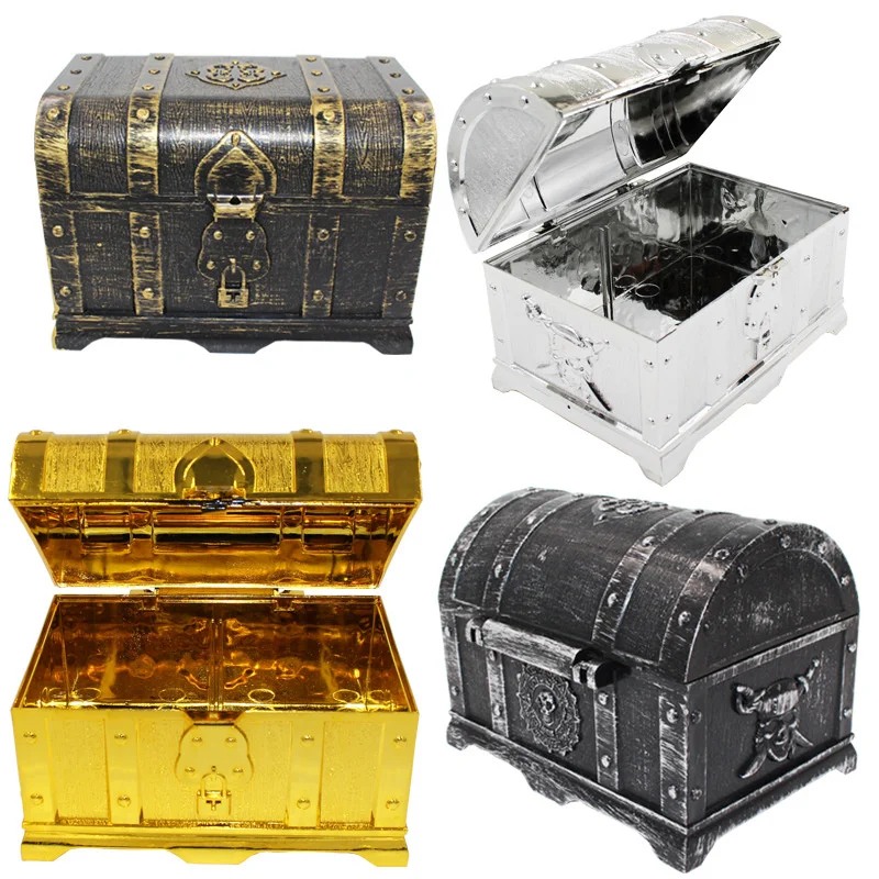 Children Treasure Hunt Game Toy Pirate Treasure Box Gold Coins Gems Outdoor Sports Summer Diving Party Parent-child Interaction