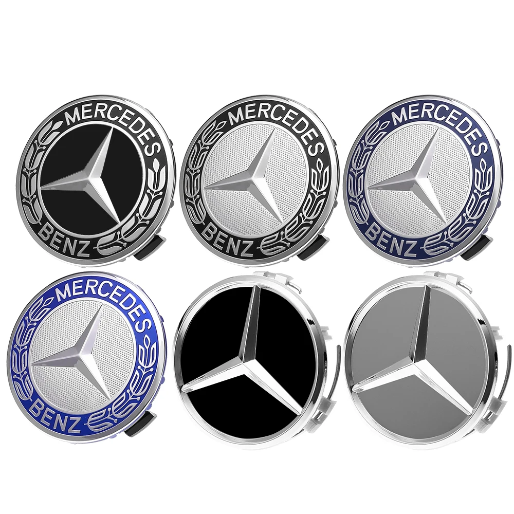 4pcs 75mm Wheel Center Caps Badge Logo Car Hub Rim Cover Emblem Styling Auto Accessories For Mercedes Benz W204 205 A B C E S