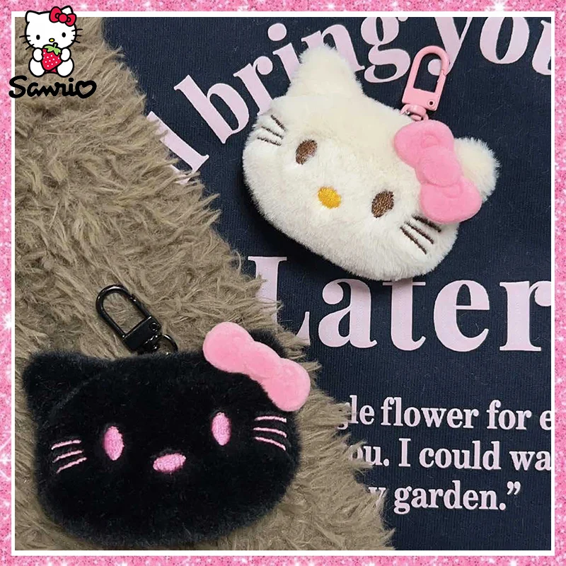 

Kawaii Sanrio Keychain Accessories Y2K Hello Kitty Plush Toy Keyring Doll Plushie Backpack Pendant Car Key Ring Anime Girl Gift