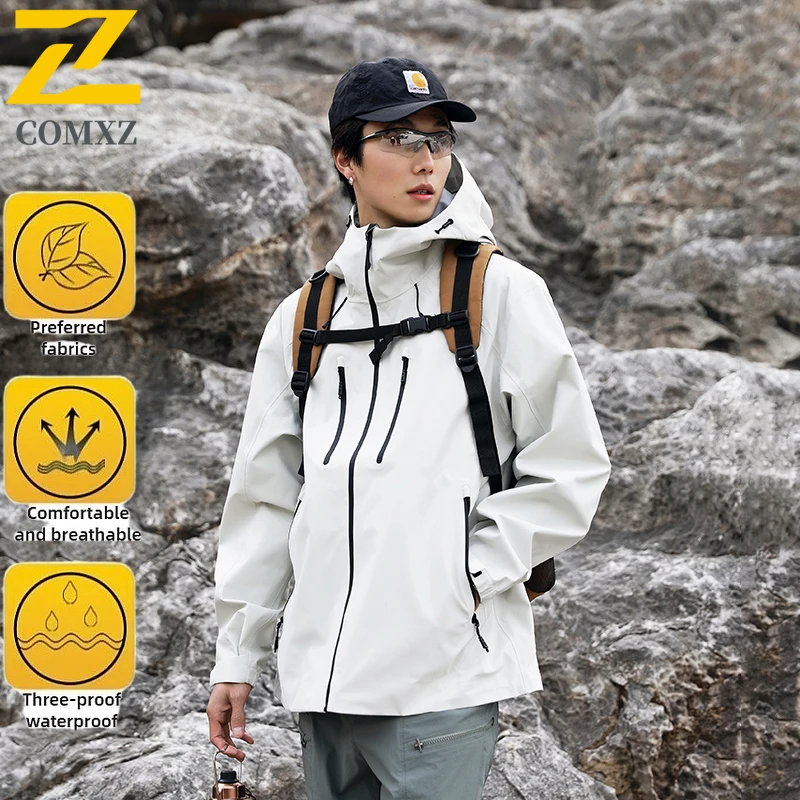 

High Quality Charge Jacket Men and Women 2025 New Windproof Waterproof Breathable Hooded Jacket Outdoor Camping Hiking Jacket