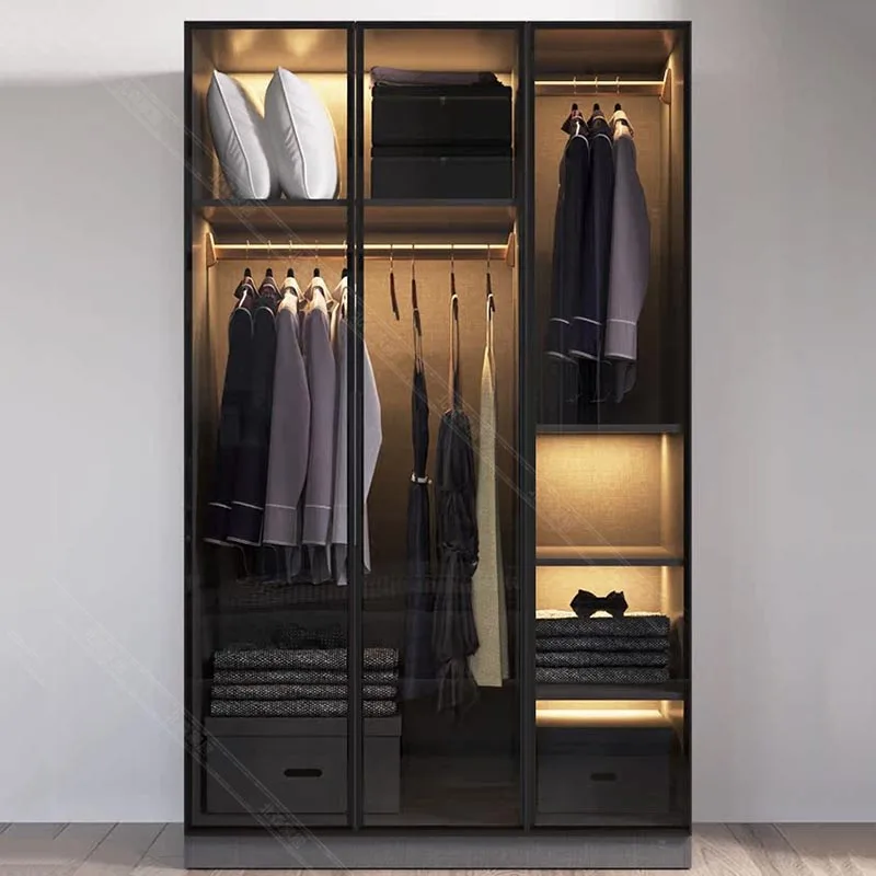 

Black Full Size Wardrobes Clothes Women Queen Storage Organizer Wardrobes Living Room Rangement Chambre Bedroom Furniture