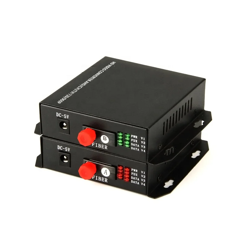 1 Pair Single Mode Single Fiber Desktop 2 Channel Fiber Optic Video Optical Converter