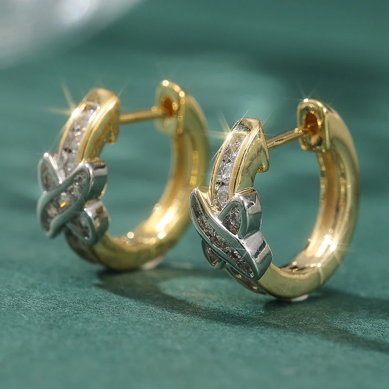 Classic Inlaid Cubic Zirconia Copper Women's Earrings Exquisite Hand Carving Pattern Dangle Earrings Woman Fashion Jewelry