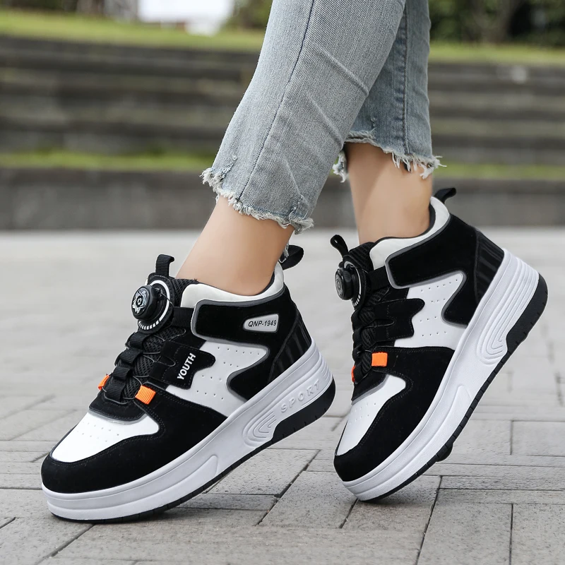 كعب جديد 2025: زلاجات دوارة غير مرئية قابلة للسحب بعجلتين للأولاد والكبار للطلاب والأطفال