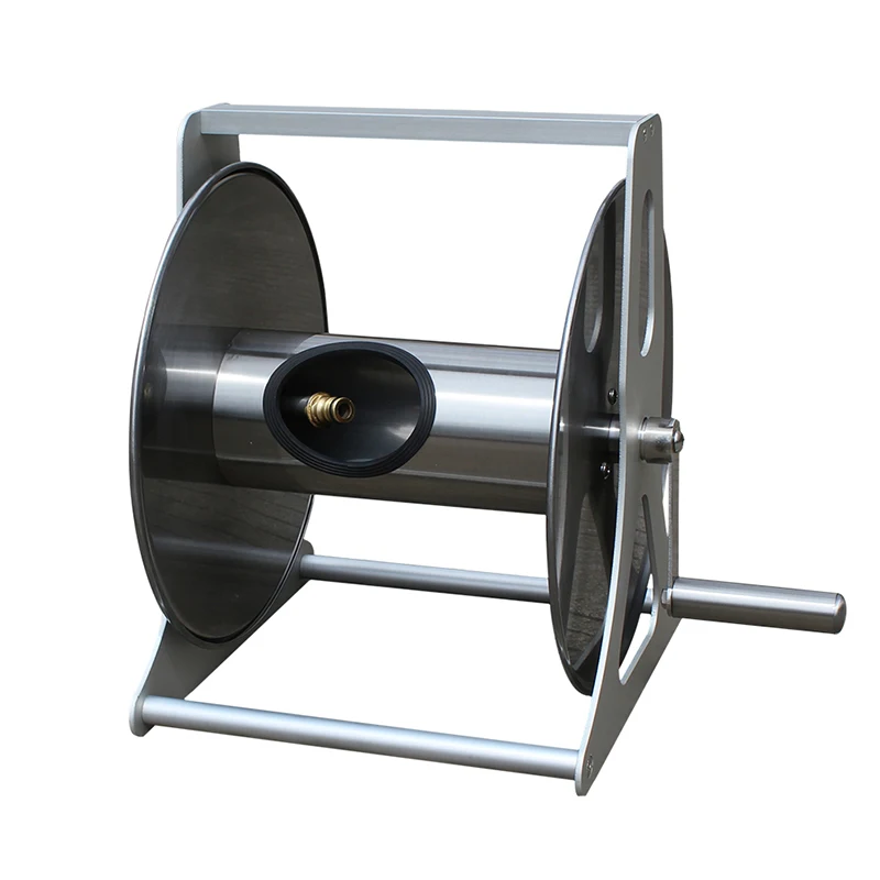 Durable Stainless Steel Hose Reel With Telescopic Handle For Garden Watering