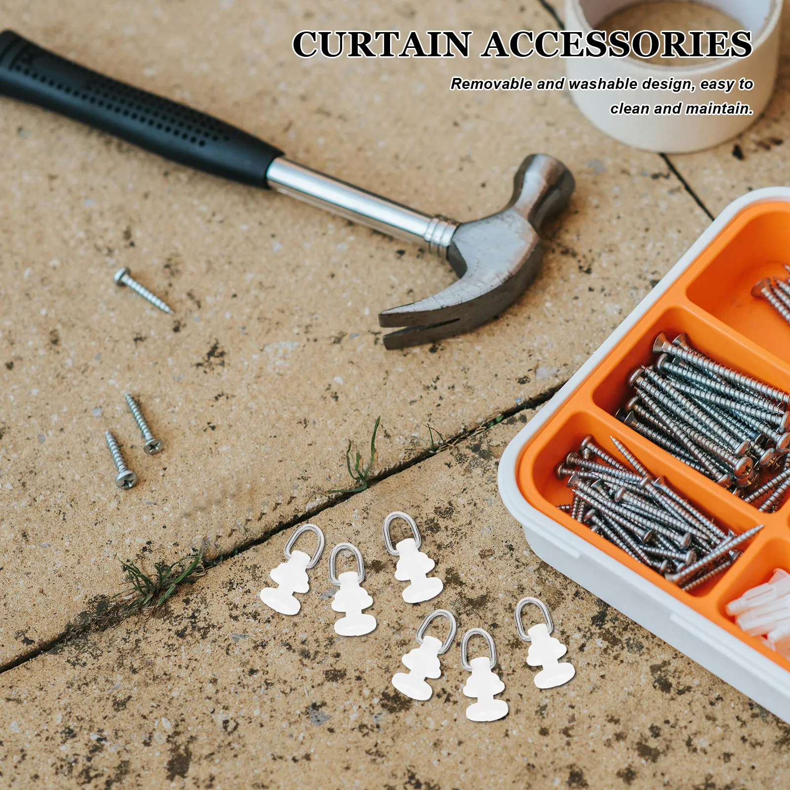 50Pcs Curtain Track White PVC Sliding Gliders Curtain Roller Track Accessories Silent Smooth Glide