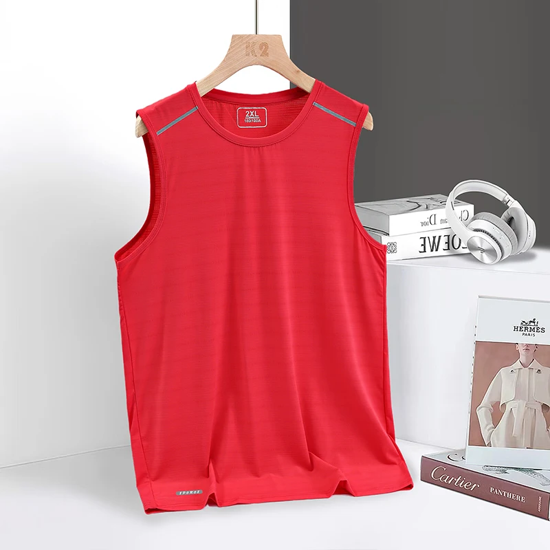 Plus Size Men\'s Basic Tank Tops Summer Solid Red Black Sleeveless Tshirt Gym Tee Sporting Clothes Oversize T-Shirts 7xl 8xl