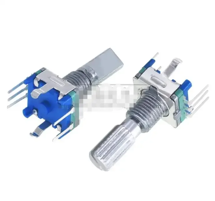 10pcs  Plum Handle | 15mm Rotary Encoder Coding Switch EC11 Digital Potentiometer with Switch Five Feet 100PCS/LOT