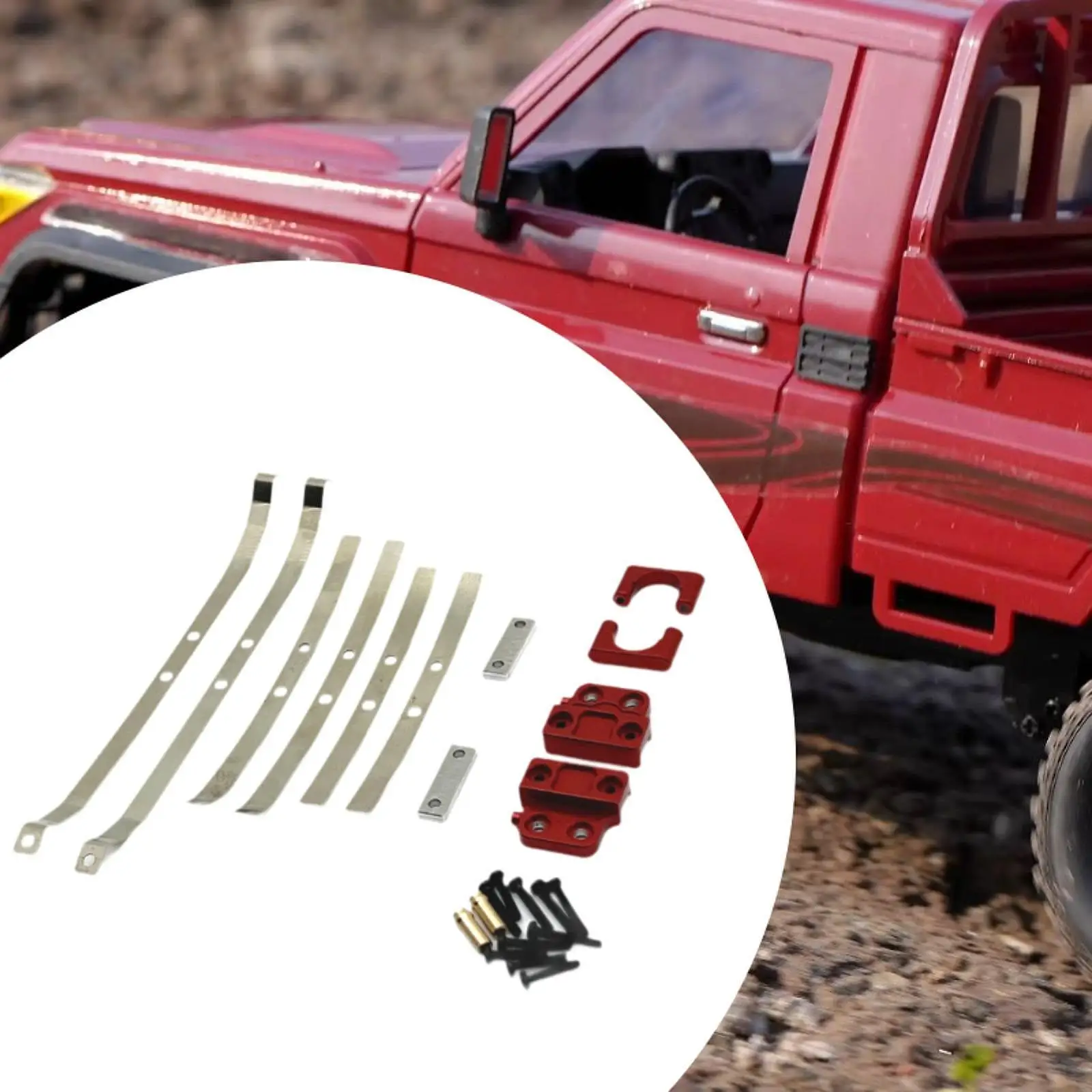 Metal Rear Axle Spring Fixing Set for MN82 LC79 RC Car Upgrade Parts 8 Leaf Springs and Pair Fixing Bracket Accessories