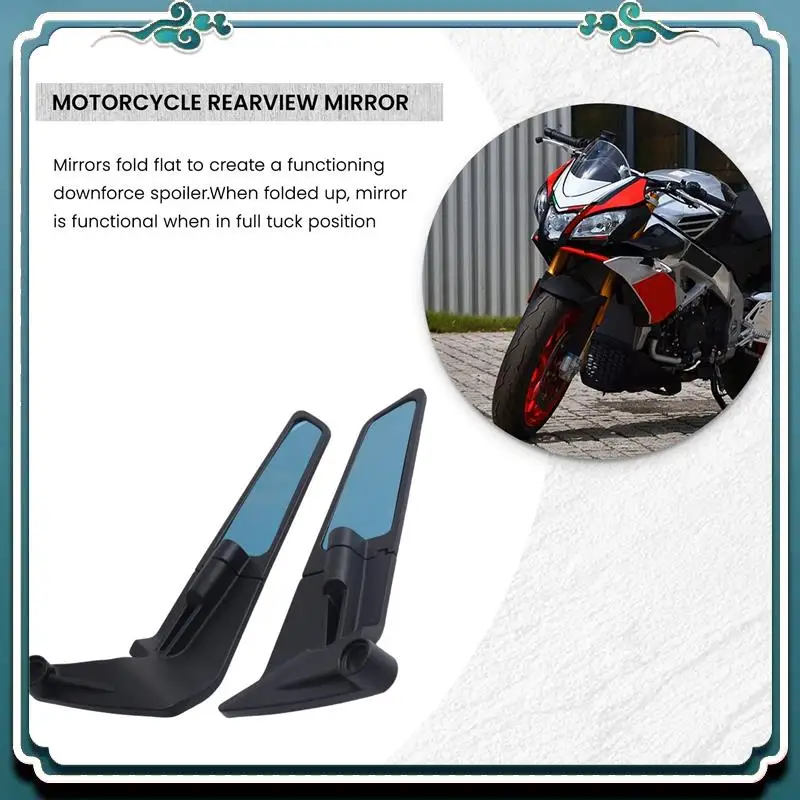 

ABTU-Motorcycle Wind Wing Adjustable Rotating Rearview Mirror For Aprilia Tuono 1100 V4 2021 2022 2023 Factory 2019-2023