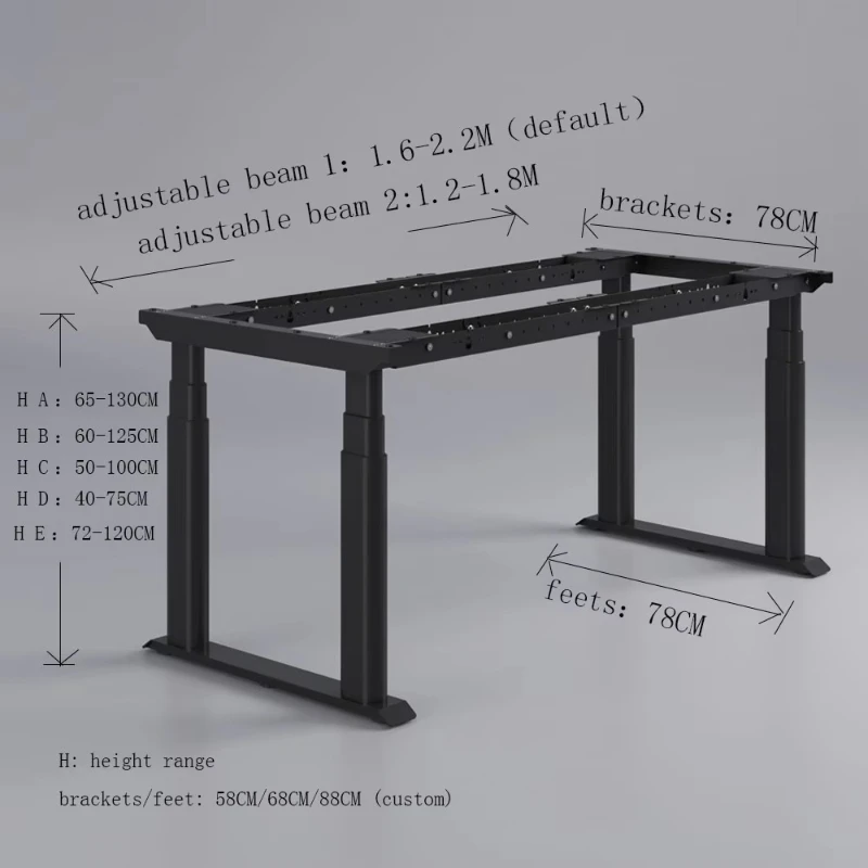 

New large column electric height adjustable four motor office standing desktop frame