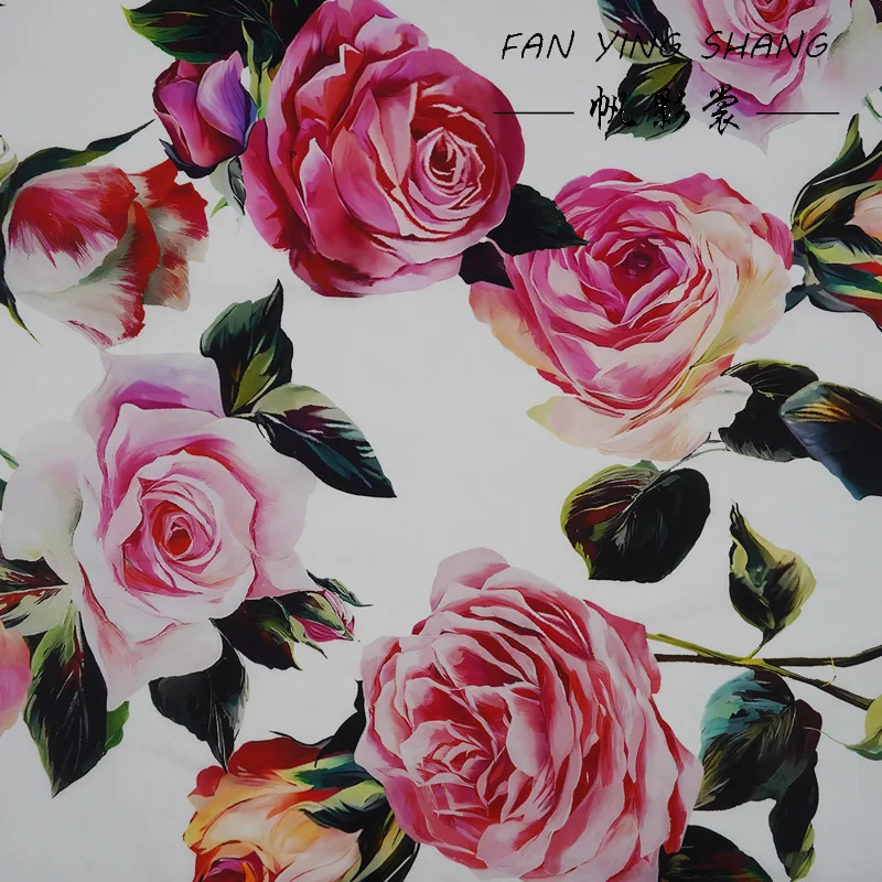 رائجة البيع نسيج القطن الرقمي الوردي الأحمر لفستان قميص تنورة Telas Para Costura Tissus Couture ткан مادة القماش الخياطة #6