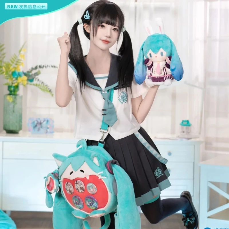 2024 Bw Hatsune Miku Cat Shoulder Bag New Bilibiliworld Cat Miku Backpack Cute Anime Girl Plush Knapsack Student Bag Gifts Toys