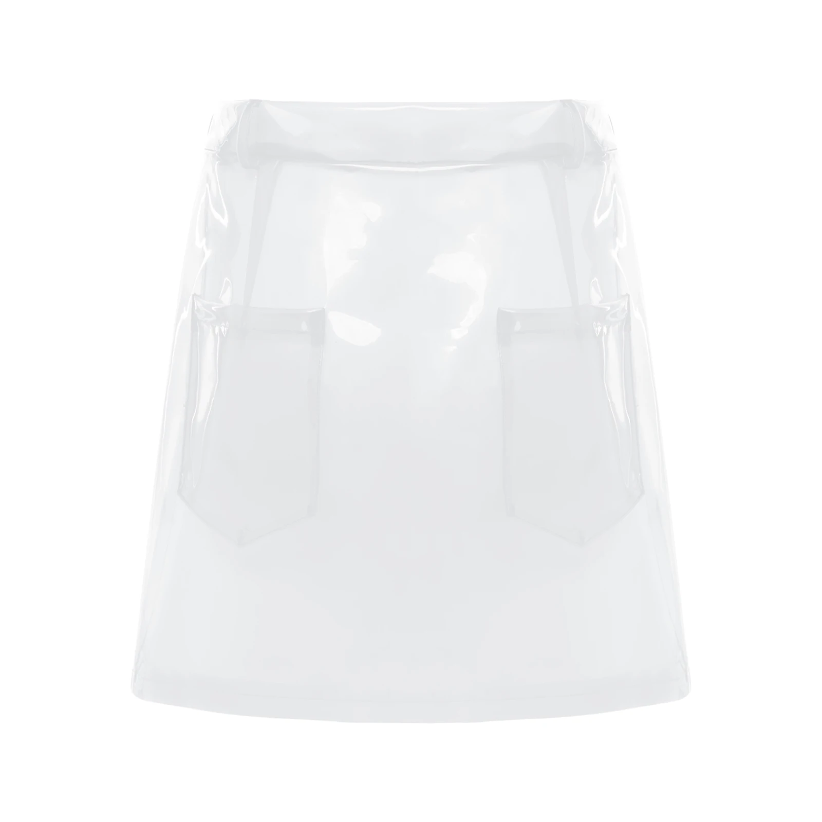Women Mini Skirt High Waist Transparent Pvc Bodycon Pencil Skirts See Through Cover Up Skirt for Clubbing Bar Nightclub Clubwear
