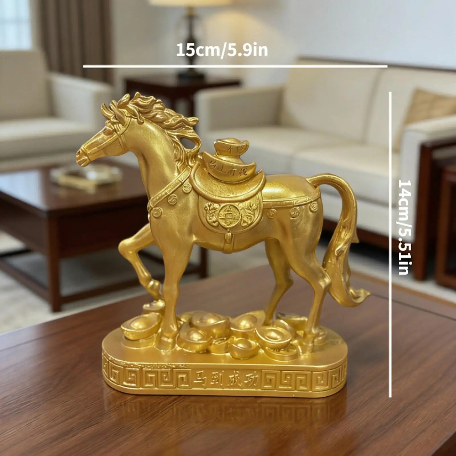 Horse Statue Horse Figurine Tabletop Decoration Art Craft Unique Collectible Blessing Souvenir for Bookshelf Cabinet Gift