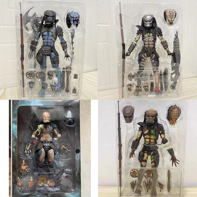 NECA Predator Shaman Ahab Ultimate Scout Warrior Predator Battle Drmaced City Hunter Jungle Action Figure Original Model Toys