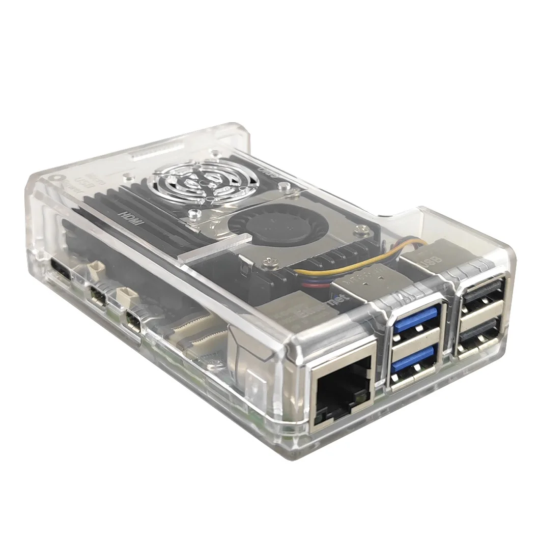 Raspberry Pi 5 Чехол, ABS чехол с активным радиатором кулера для Raspberry Pi 5…