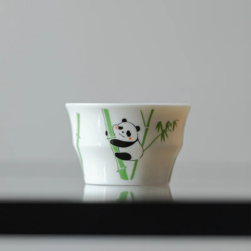 

Дизайнерская серия Lu Qingde Panda, бытовой набор для кунг-фу, нефритовая глина, белый чай, одна чашка