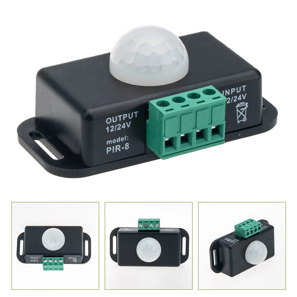 1 Uds 12-24V interruptor de luz con Sensor de movimiento controlador Pir para escalera gabinete camino 1-10 Min retardo infrarrojo eléctrico