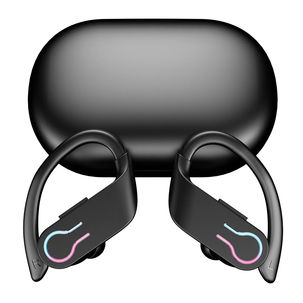 Auricolari wireless Bluetooth 5.3 Cuffie sportive con ganci Auricolari con microfono incorporato Cuffie impermeabili Auricolari per lo sport