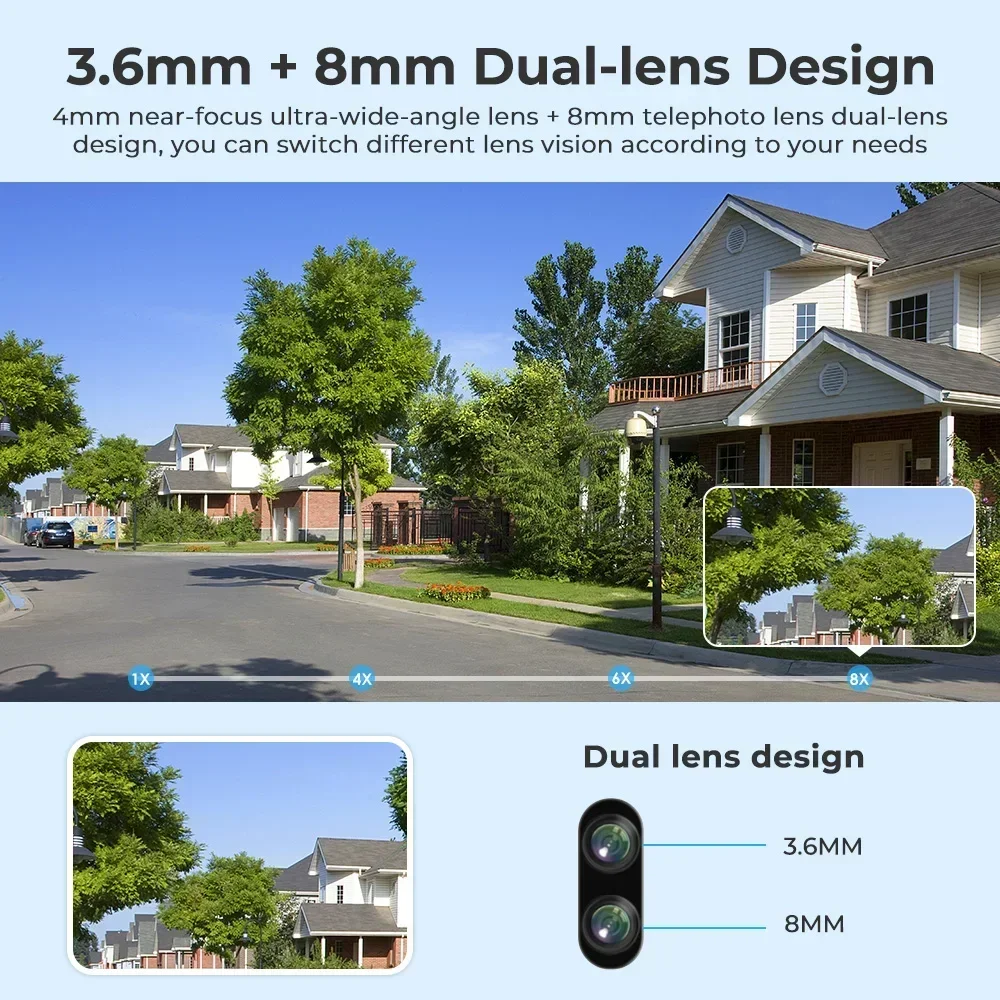 New 10MP 5K PTZ Wifi Camera Dual Lens with Dual Screen Ai Human Detect Auto Tracking Outdoor Surveillance Camera O-KAM