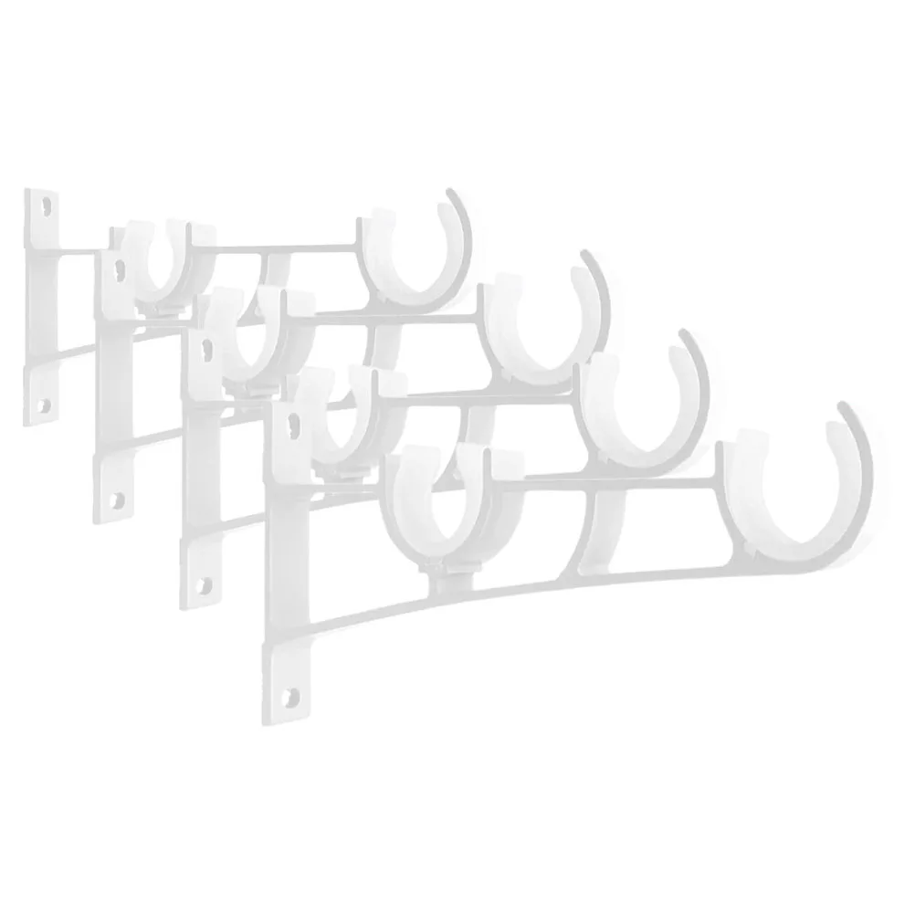 

4 Pcs Curtain Double Rod Bracket Hooks for Wall Coat Hanger Holder Iron Brackets
