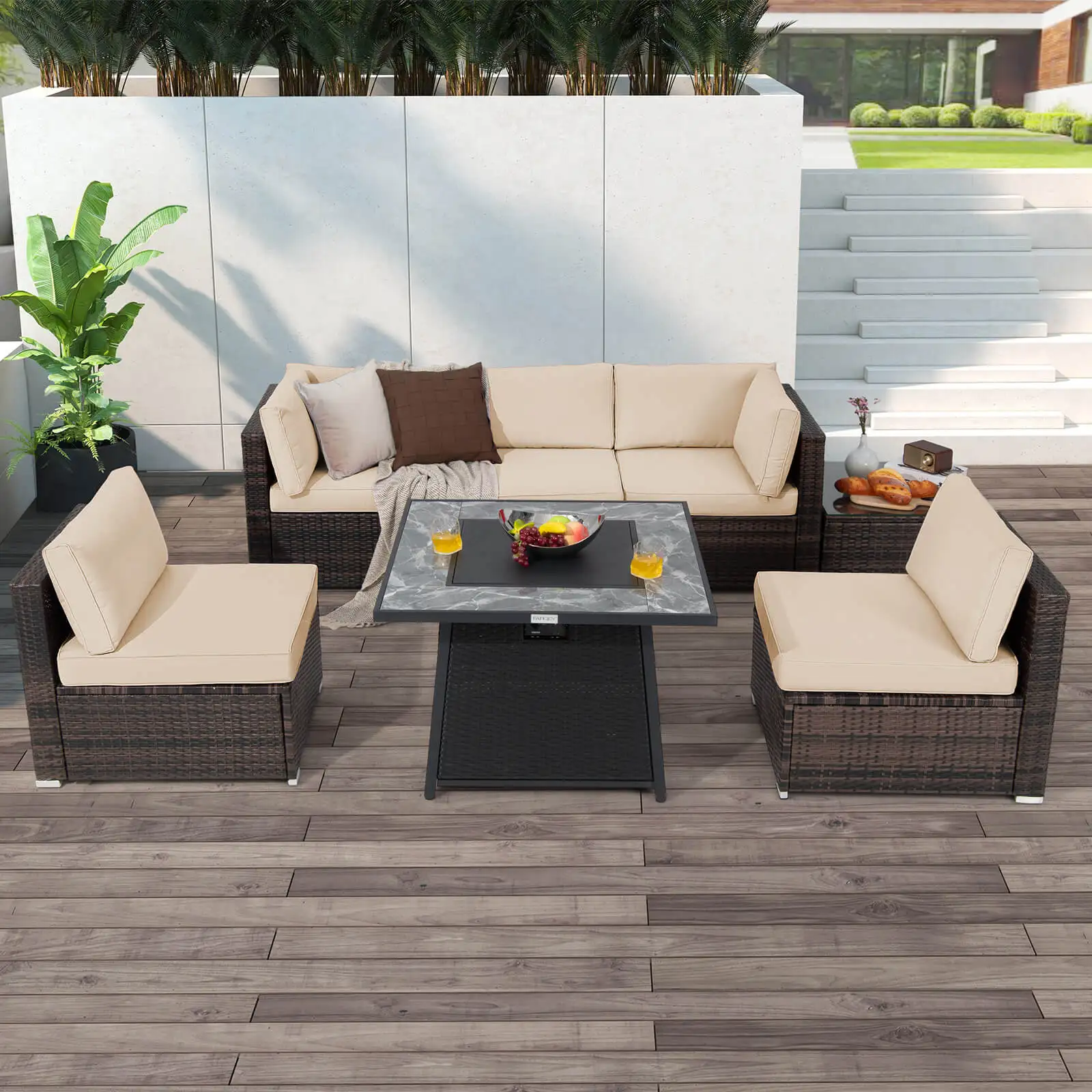 7 PCS Patio Furniture Set with 35