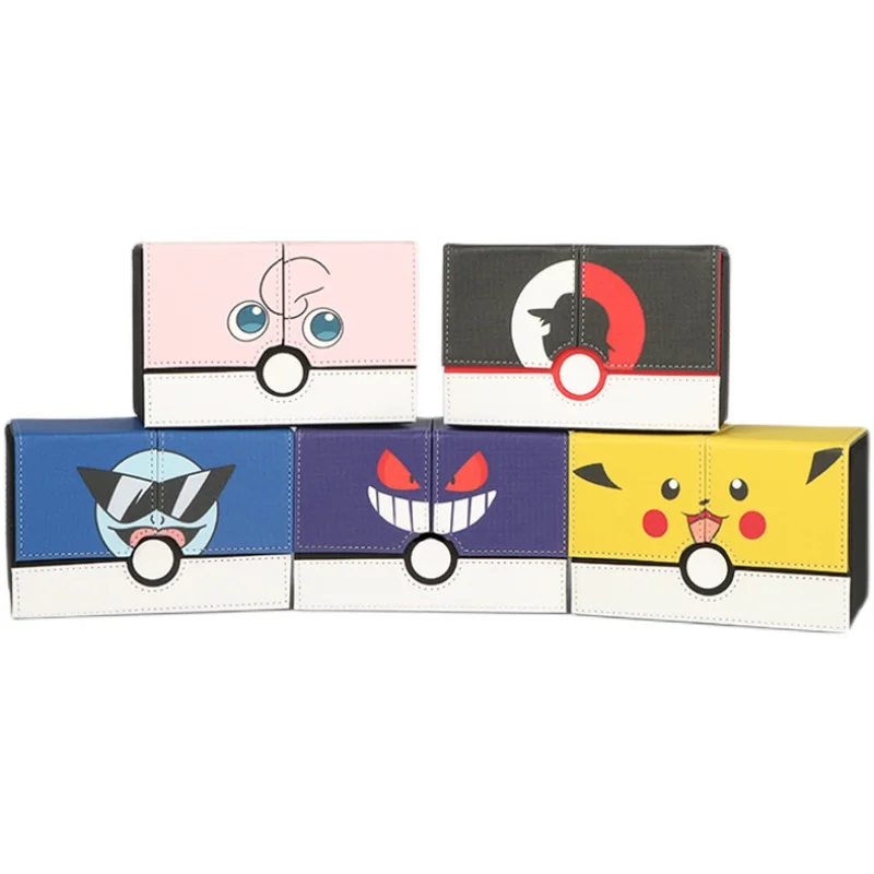 New Cartoon PTCG Gengar Squirtle Collection Board Game Card Storage Box High Capacity Card Box Can Store 200+ Cards Toy