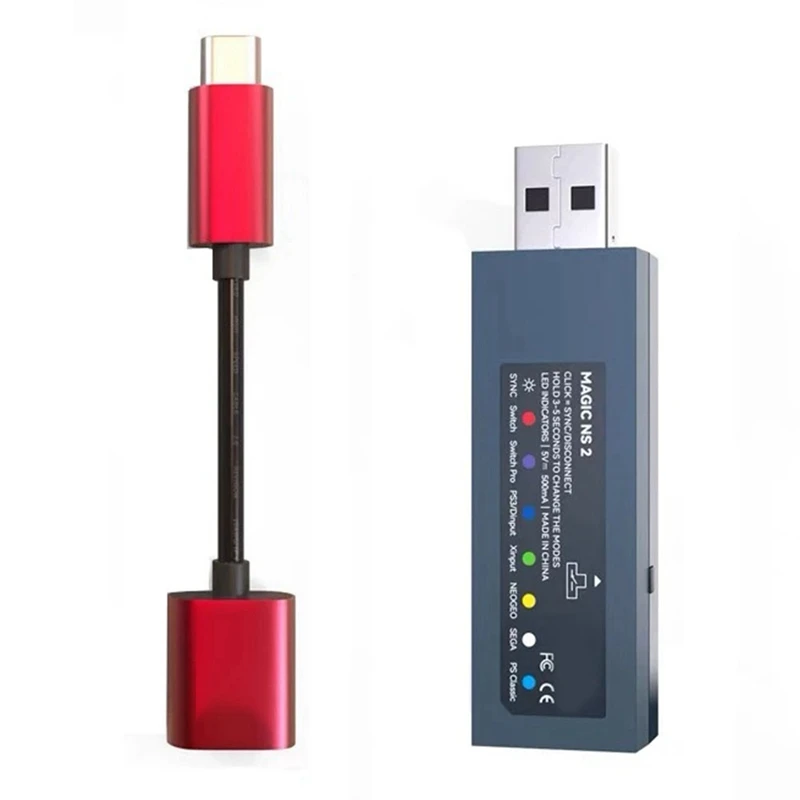 PS5/PS4/ One S 컨트롤러용 매직-NS 2 USB 어댑터, 파이팅 스틱 to NS 스위치 PC/NEOGEO MINI