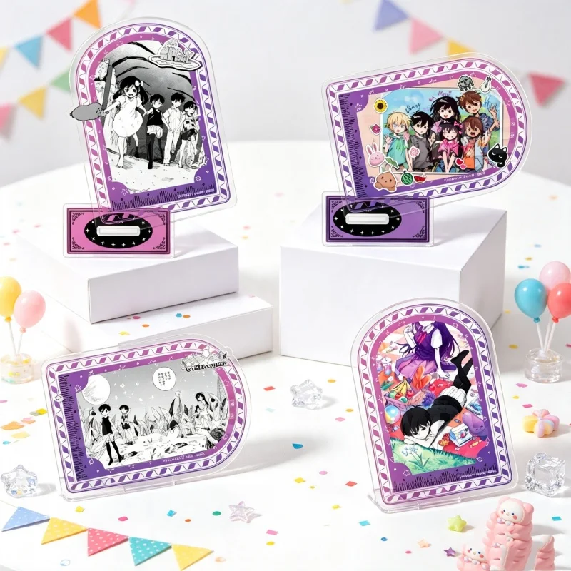 Pixel mosaic Anime Horror Game Omori Pixel Basil Kel Sunny Acrylic Stand Model Plate Keychains Surrounding ornaments Gift 15cm