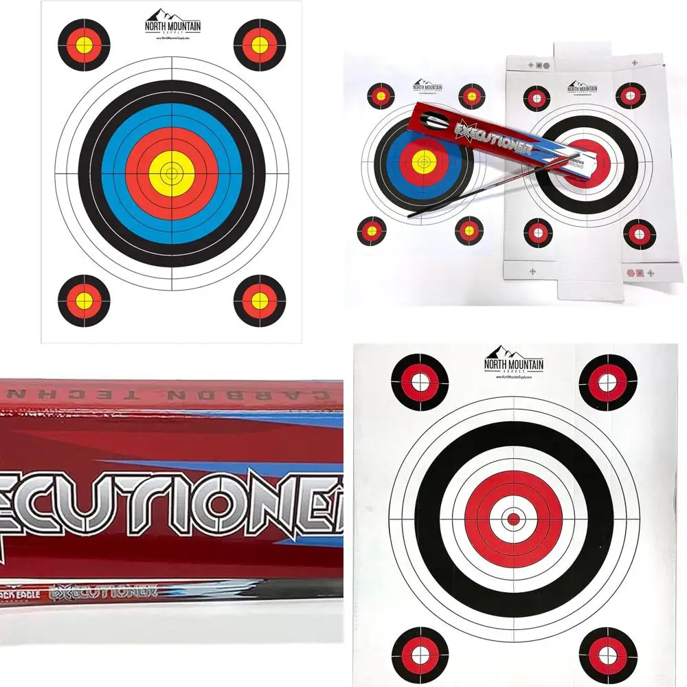 

18-дюймовые арбалетные стрелы Black Eagle Executioner — 2-дюймовые лопасти, прямость 0,00 — 6 шт. в упаковке с 2 мишенями для стрельбы из лука