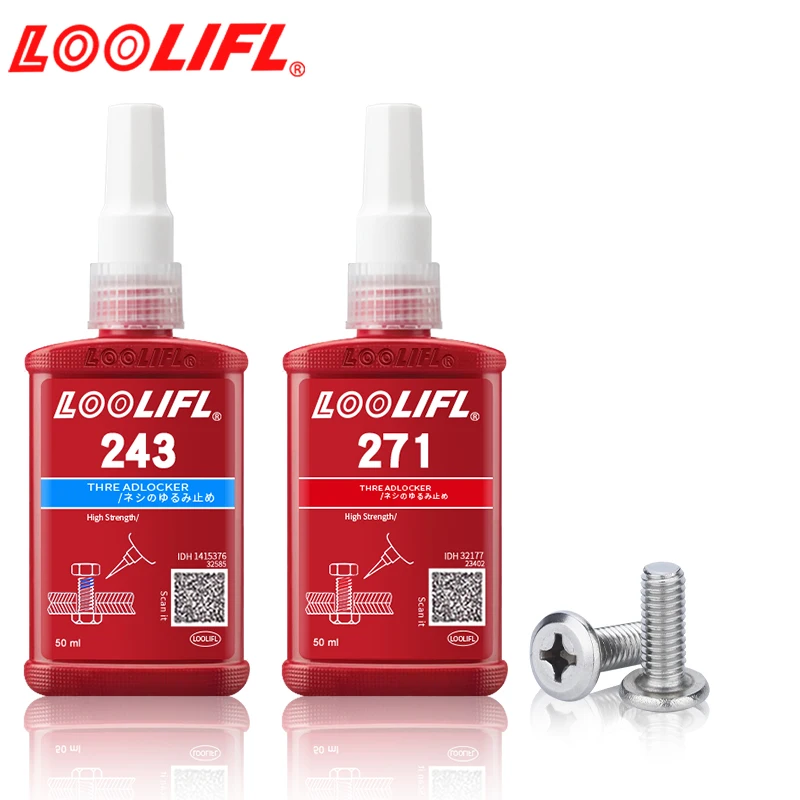 Thread Lock Kit (271 & 243) Medium & Strong Strength Removable Threadlocker - Secure Nuts, Bolts & Fasteners, Screw Preservative