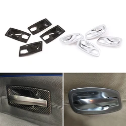 For BMW 5 Series E60 2004 2005 2006 2007 2008 2009 2010 Carbon Texture Car Interior Door Handle Bowl Frame Protective Cover