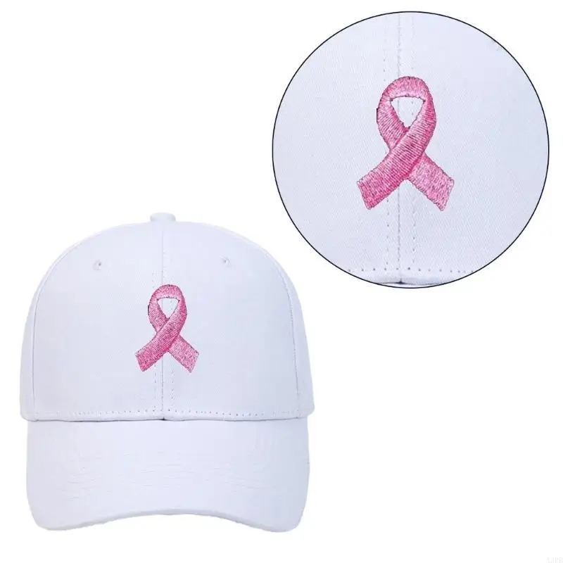 Chapeau Baseball avec ruban rose brodé, casquette sensibilisation sida en matière santé, casquette anti-soleil pour