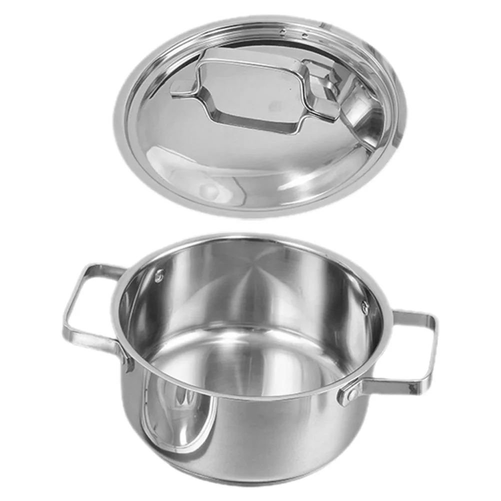 

Household Multifunctional Stainless Steel Cooking Pot Steaming Soup Pot Mirror Polished Easy Clean Kitchen Use