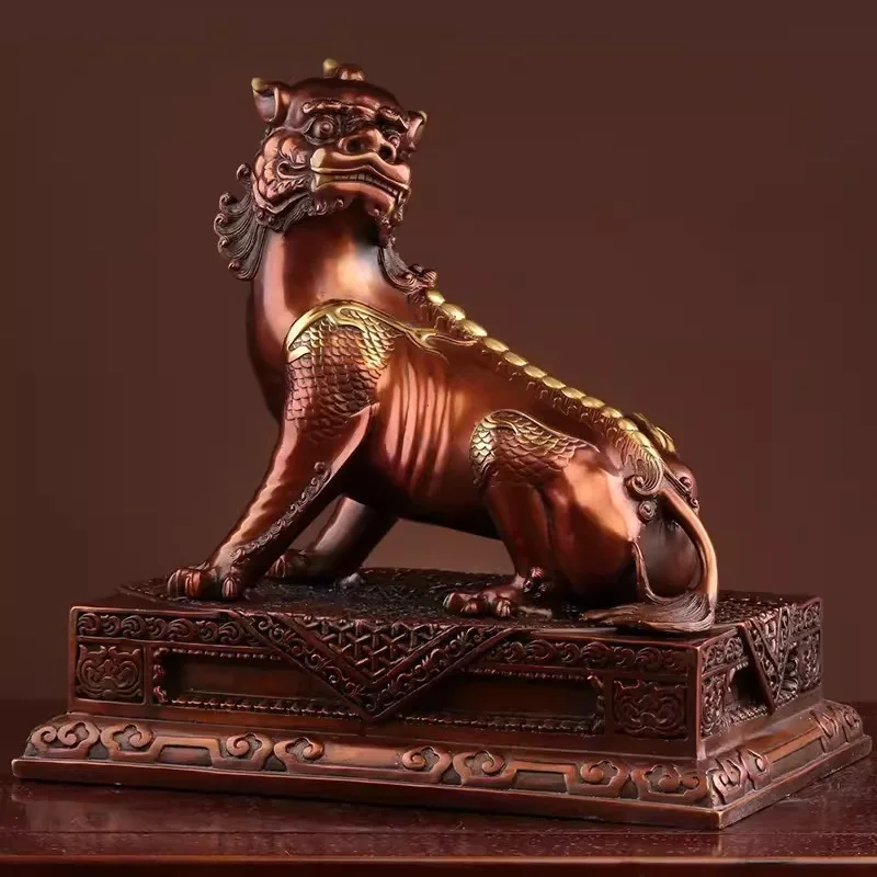 Ksitigarbha Bodhisattva Riding Divine Beast Listening Bronze Statue