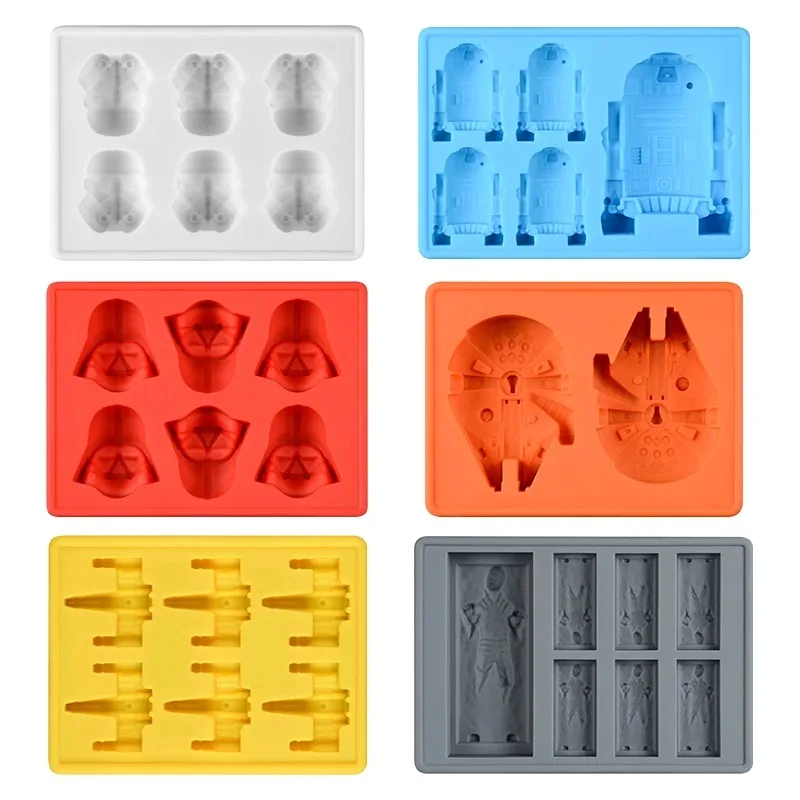 Silicone Mold Cake Decorating Mould for Baking Chocolate Candy Gummy Dessert Ice Cube Star Molds War Fans Robot Bricks