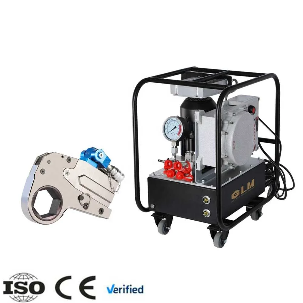 High Pressure 700bar Heavy Machinery Ultra-thin Hollow Design Hydraulic Torque Wrench Alloy Steel Blue