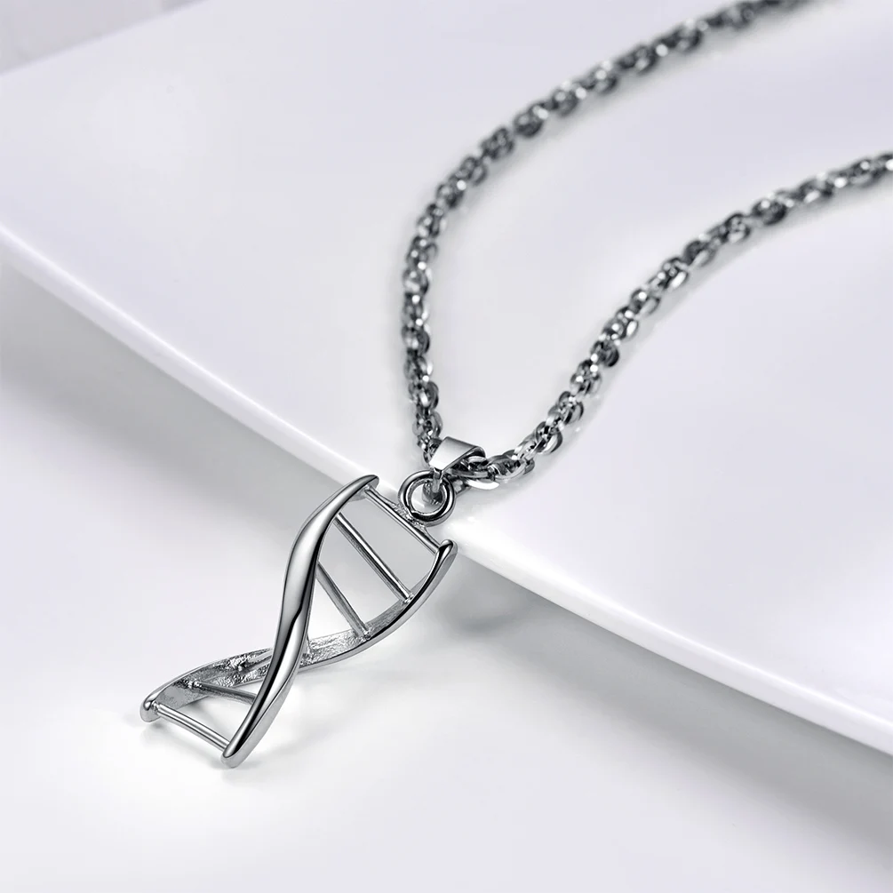 Starlord Stainless Steel DNA Pendant Necklace for Women Men Silver/Gold Color