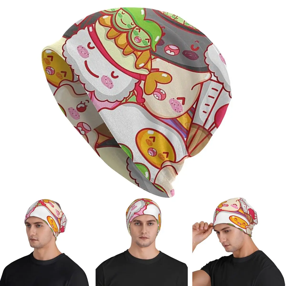 

Kawaii суши Skullies шапки шапки теплая осенне-зимняя уличная шапка вязаная шапка для взрослых унисекс