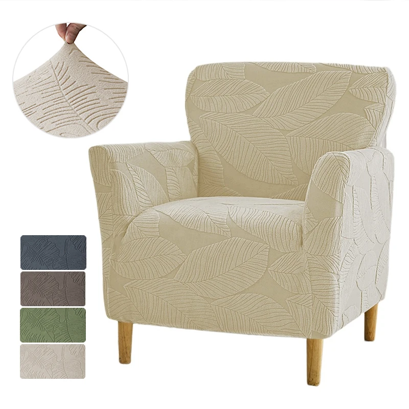 

Elastic Bar Tub Chair Cover Jacquard Club Sofa Covers Anti-dirty Single Armchair Slipcovers for Bar Counter Home Banquet