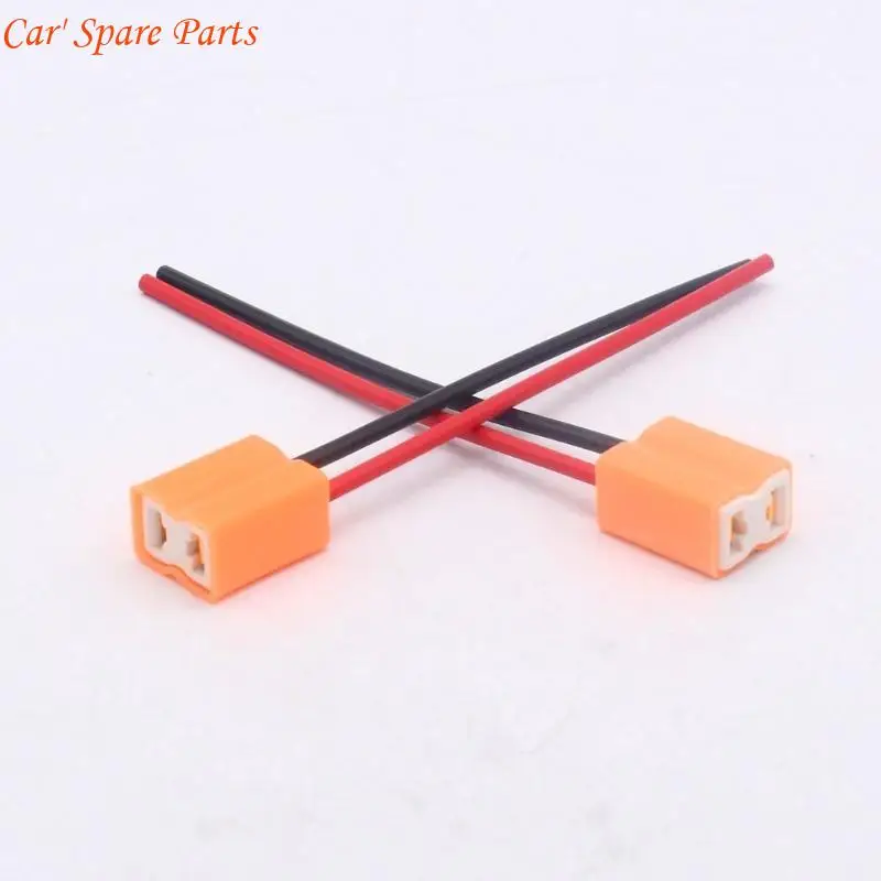 Y4UA 2pcs Headlight Bulb Ceramic Socket Plug Connector with Wiring Harness Ceramic H7 Headlight Adapter Repair Plug Sockets