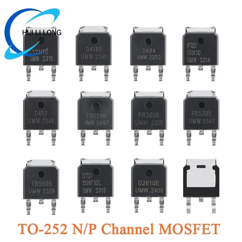 10 Uds 100N03A 30N06 40N06 50N06 15N10 TO-252 30V/90A Chip MOSFET de canal N IRFR5305TR AOD4185 AOD403 20N06 12N10 IRLR8726TR