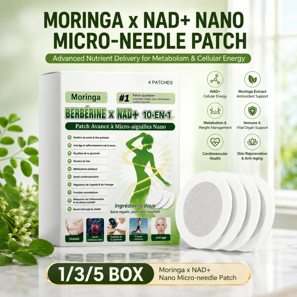 Moringa Seed Extract NAD+ Nano Micro Needle Patches Ultra Thin Overnight External Skin Care Stickers for Women Men