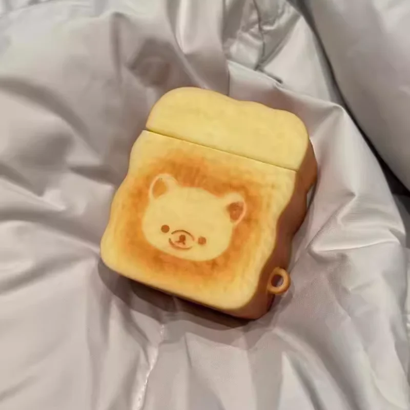 

Мультяшный тост-хлеб Rilakkuma Apple, беспроводной Bluetooth Airpodspro/2 Airpods 1/2/3, силиконовый защитный чехол для наушников, защита от падения
