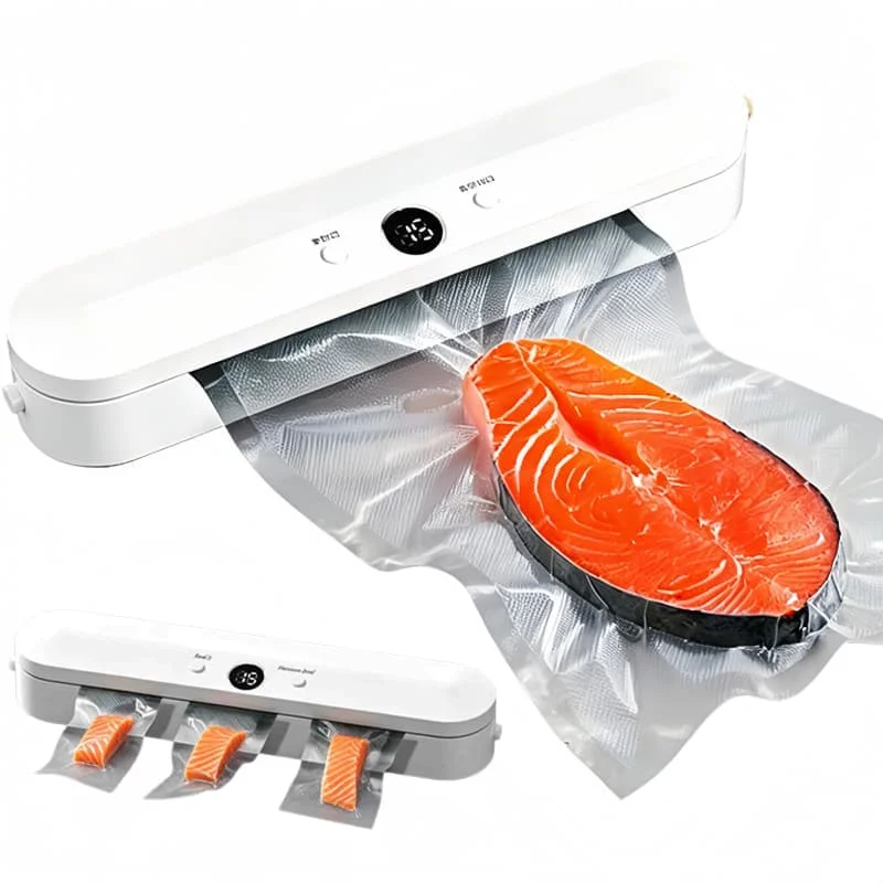 

Vacuum Sealer Machine with 10pcs Bags Automatic for Dry Wet Soft Powder Home Kitchen Storage Strong Suction, Stainless Steel